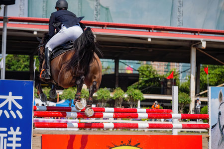Taiwan, MAR 22 2013 - Sunny view of the equestrian in The National Gamesのeditorial素材