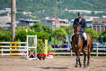 Taiwan, MAR 22 2013 - Sunny view of the equestrian in The National Gamesのeditorial素材