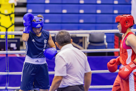 Taipei, OCT 20 2023 - Boxing competition of The National Gamesのeditorial素材