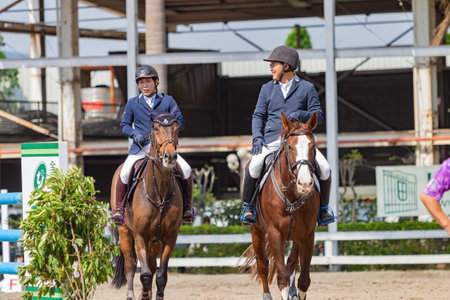 Taiwan, MAR 22 2013 - Sunny view of the equestrian in The National Gamesのeditorial素材