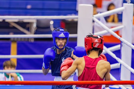 Taipei, OCT 20 2023 - Boxing competition of The National Gamesのeditorial素材