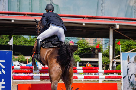 Taiwan, MAR 22 2013 - Sunny view of the equestrian in The National Gamesのeditorial素材
