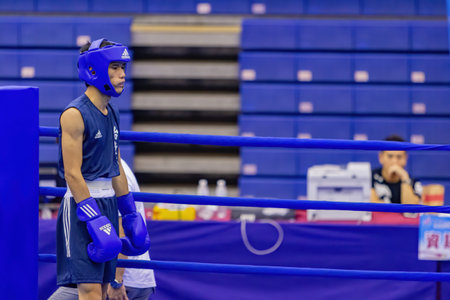 Taipei, OCT 20 2023 - Boxing competition of The National Gamesのeditorial素材