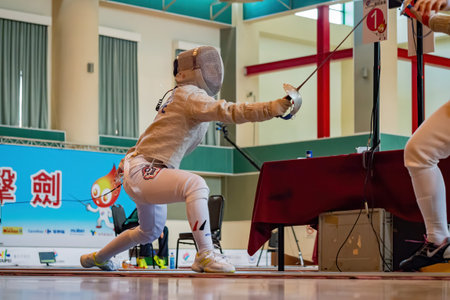 Taiwan, MAR 22 2013 - Fencing competition of The National Games