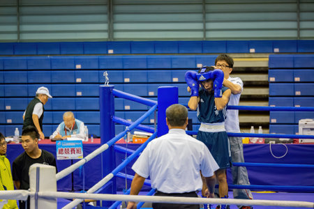 Taipei, OCT 20 2023 - Boxing competition of The National Gamesのeditorial素材