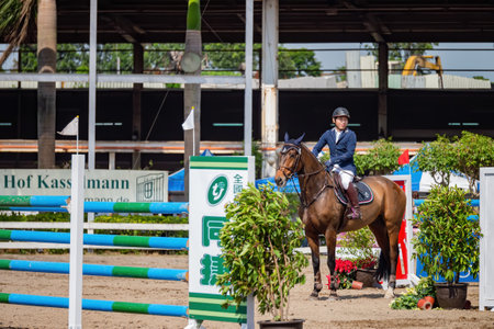 Taiwan, MAR 22 2013 - Sunny view of the equestrian in The National Gamesのeditorial素材