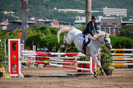 Taiwan, MAR 22 2013 - Sunny view of the equestrian in The National Gamesのeditorial素材