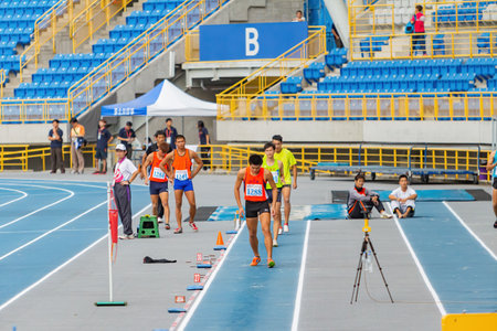 Taiwan, MAR 23 2013 - Long jump in The National Gamesのeditorial素材
