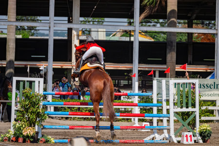 Taiwan, MAR 22 2013 - Sunny view of the equestrian in The National Gamesのeditorial素材