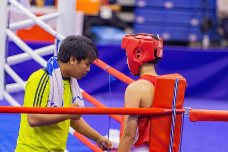 Taipei, OCT 20 2023 - Boxing competition of The National Gamesのeditorial素材