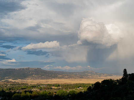 High angle view of the cityscape of Raton at New Mexicoの写真素材