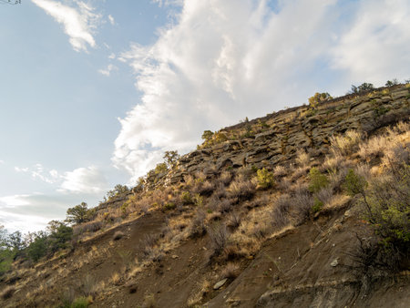 Sunny view of the Raton landscape at New Mexicoの写真素材