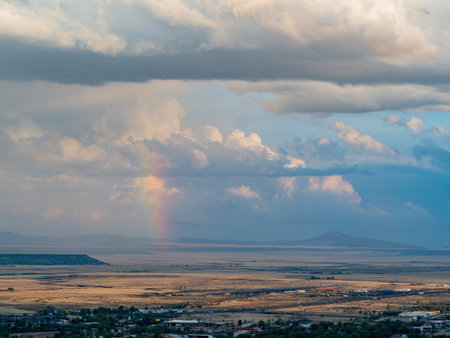 High angle view of the cityscape of Raton at New Mexicoの写真素材