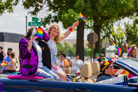 Oklahoma, JUN 26 2023 - Sunny exterior view of the Pride Parade event