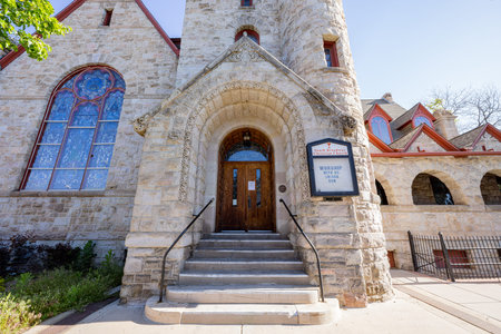 Colorado, MAY 28, 2023 - Sunny exterior view of the South Broadway Christian Church
