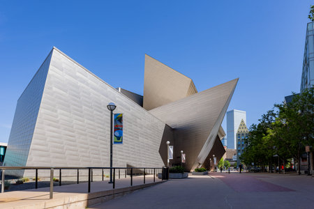 Colorado, MAY 28, 2023 - Sunny exterior view of The Denver Art Museumのeditorial素材