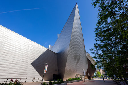 Colorado, MAY 28, 2023 - Sunny exterior view of The Denver Art Museumのeditorial素材