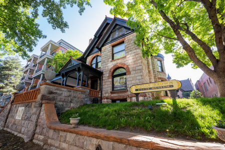 Colorado, MAY 28, 2023 - Sunny exterior view of The Molly Brown House Museumのeditorial素材