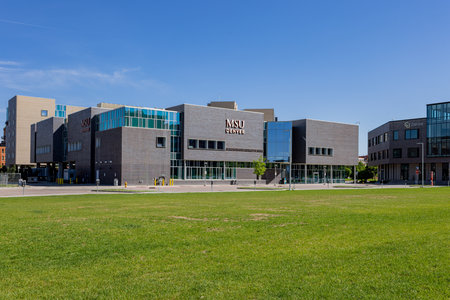 Colorado, MAY 28, 2023 - Sunny exterior view of The University of Colorado Denverのeditorial素材