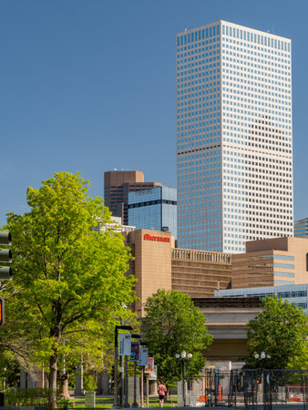 Colorado, MAY 28, 2023 - Sunny view of the cityscape of Denver cityのeditorial素材