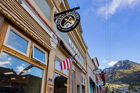 Colorado, JUN 6, 2023 - Sunny view of Ouray old streetのeditorial素材