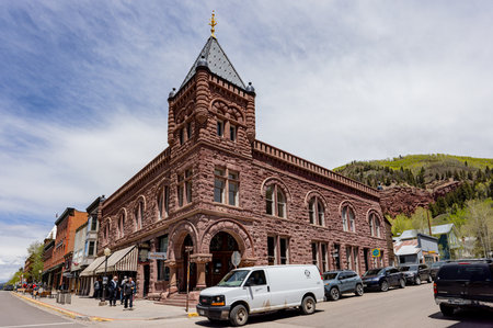Colorado, JUN 7, 2023 - Sunny view of the Telluride cityscapeのeditorial素材