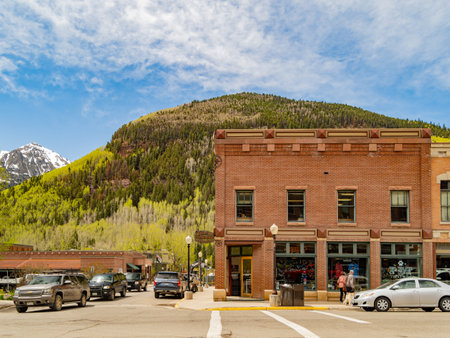 Colorado, JUN 7, 2023 - Sunny view of the Telluride cityscapeのeditorial素材
