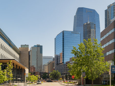 Colorado, MAY 28, 2023 - Sunny view of the cityscape of Denver cityのeditorial素材