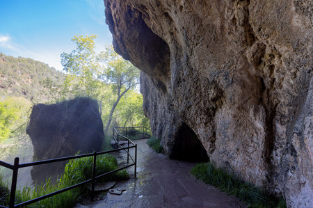 Sunny view of the landscape of the Rifle Falls at Coloradoの写真素材
