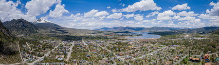 Aerial view of the landscape along Rainbow Lake Trail at Coloradoの写真素材