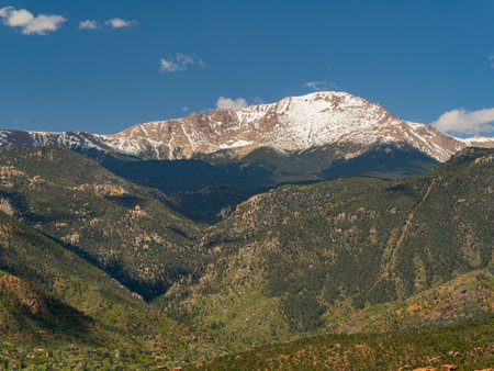 Sunny exterior view of landscape of Garden of the Gods at Coloradoの写真素材