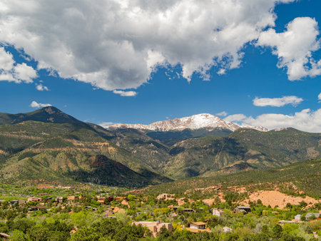 Sunny exterior view of landscape of Garden of the Gods at Coloradoの写真素材