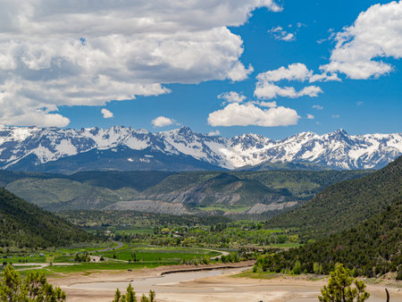 Sunny view of landscape of Ridgway State Park at Coloradoの写真素材
