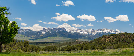 Sunny view of landscape of Ridgway State Park at Coloradoの写真素材