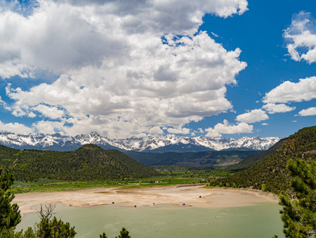 Sunny view of landscape of Ridgway State Park at Coloradoの写真素材