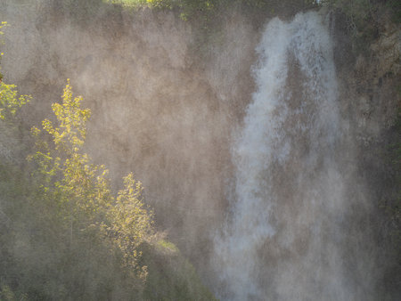 Sunny view of the landscape of the Rifle Falls at Coloradoの写真素材