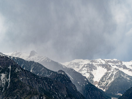 Sunny view of landscape around Ouray at Coloradoの写真素材
