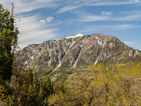 Sunny view of landscape around Ouray at Coloradoの写真素材