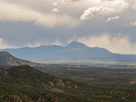 High angle view of the Mancos landscape at Coloradoの写真素材