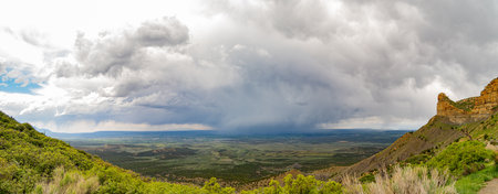 High angle view of the Mancos landscape at Coloradoの写真素材