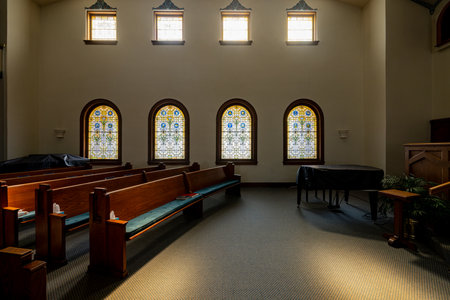 Interior view of the First Christian Church at Oklahomaの写真素材