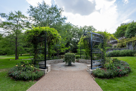 Exterior view of the garden of Fort Worth Botanic Garden at Texasの写真素材