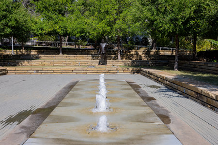 Sunny view of the campus of The University of Texas at Dallas, Texasの写真素材