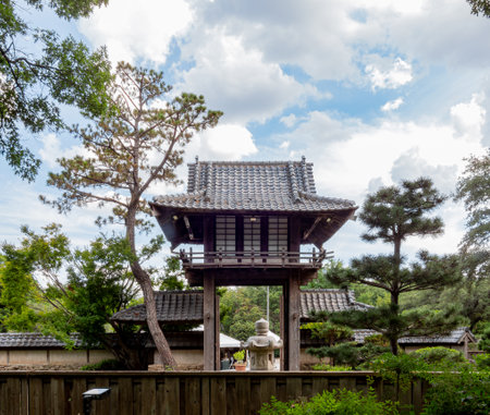 Exterior view of the Japanese garden of Fort Worth Botanic Garden at Texasの写真素材