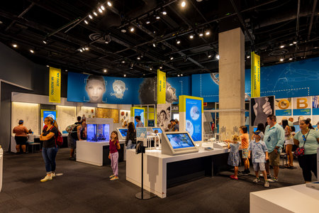 Texas, JUL 3 2023 - Interior view of the Perot Museum of Nature and Scienceのeditorial素材