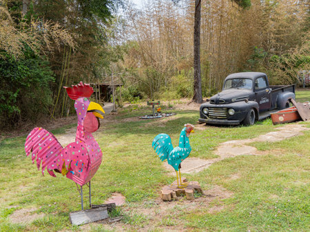 Texas, JUL 1 2023 - Sunny view of the Johnson's Ranch Marina in Caddo Lake State Parkのeditorial素材