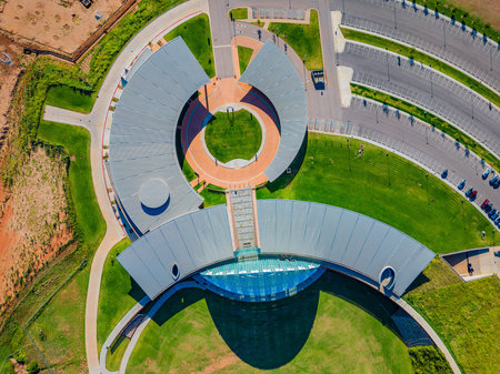 Oklahoma, AUG 16 2023 - Aerial view of the First Americans Museumのeditorial素材