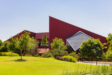 Sunny exterior view of the main building of Oklahoma City Community College at Oklahomaの写真素材