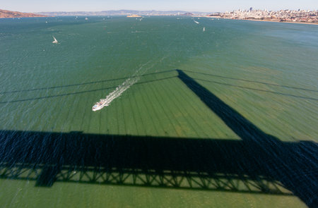 Sunny view of The Golden Gate Bridge at San Francisco, California