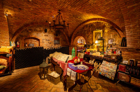 California, AUG 27 2014 - Interior view of the Castello di Amorosa winery